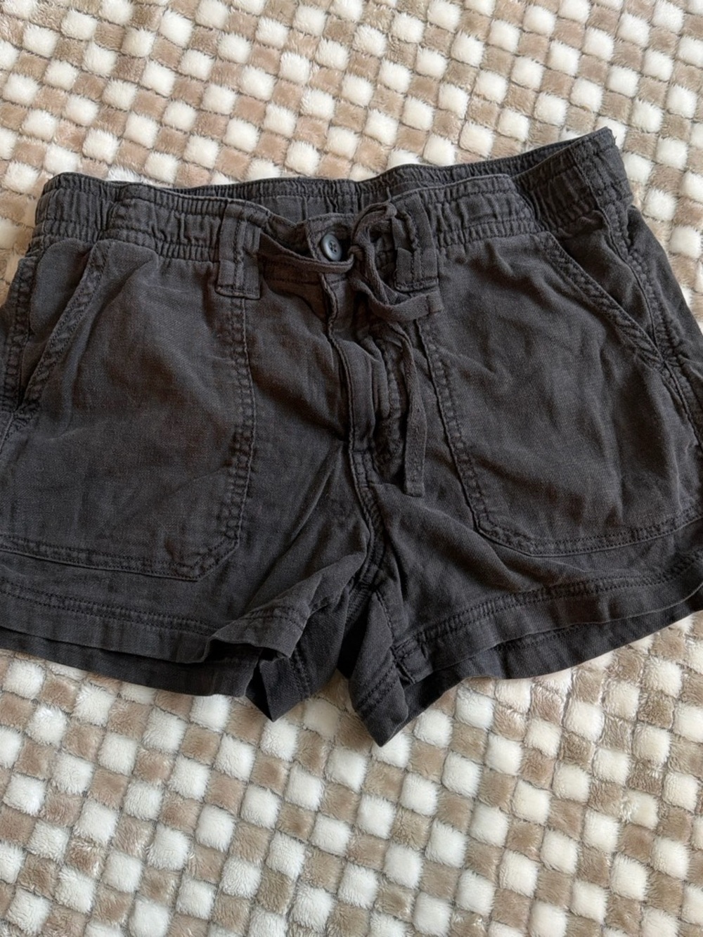 American Eagle Black Casual Drawstring Shorts